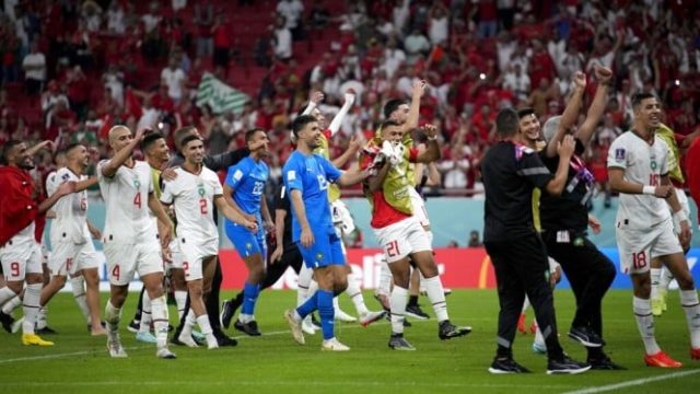 Timnas Maroko setelah berhasil mengalahkan Kanada dengan skor 1-2 di Piala Dunia 2022 Qatar